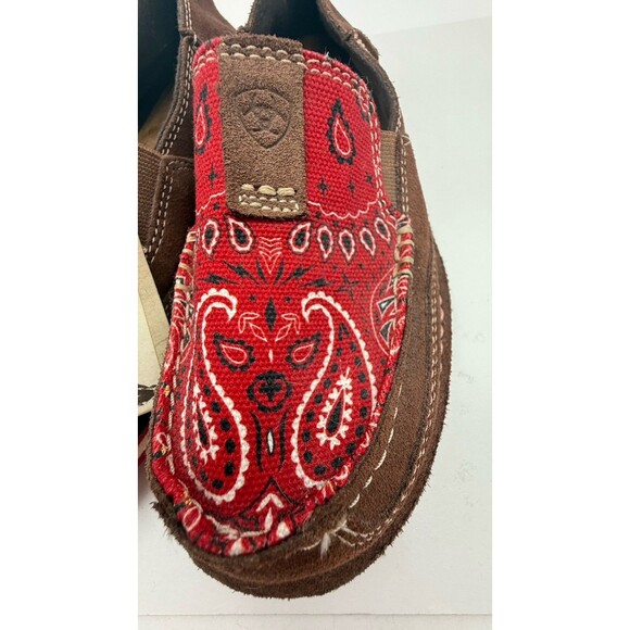 NEW Ariat Cruiser Palm Brown Suede Canvas Woman's Slip On Casual Shoes Size 7 - Picture 9 of 10
